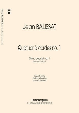 Jean Balissat, Quatuor  Cordes N 1 Streichquartett Stimmensatz