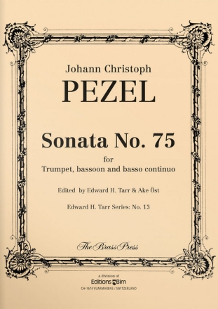 Johann Pezel, Sonata No 75 (Bicinia) Trumpet, Bassoon and Basso Continuo [Organ] Stimmensatz