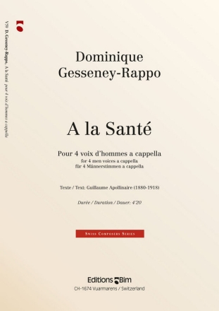 Dominique Gesseney-Rappo, A La Sant Men Quartet A Cappella Chorpartitur