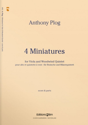 Anthony Plog, 4 Miniatures Viola and Woodwind Quintet Stimmensatz