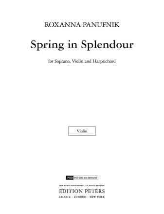 Spring in Splendour for Soprano, Violin and Harpsichord (Violin Part)