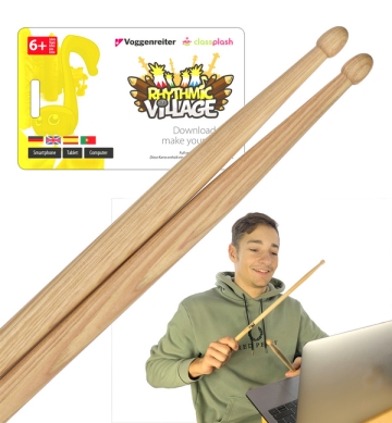 Rhythmic Village Set (App) mit Drum Sticks