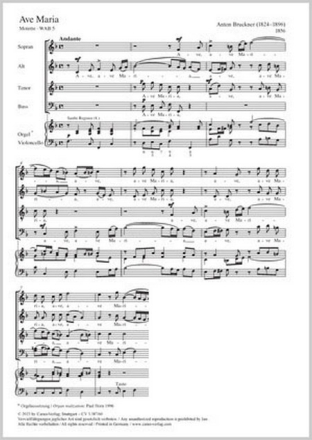 Ave Maria Coro SATB, Org, Vc Partitur