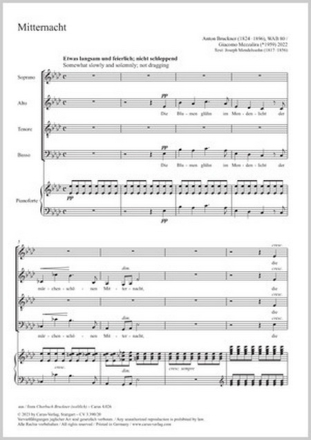 Mitternacht Coro SATB, Pfte Partitur