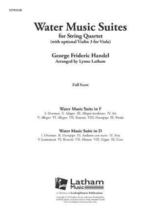 Water Music Suite (String Qtet score) Scores