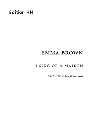 I sing of a Maiden ssaattbb Choral score