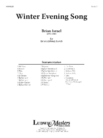 Winter Evening Song (c/b sc) Symphonic wind band