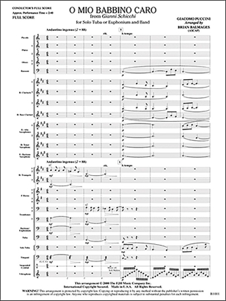 O Mio Babbino Caro (c/b score) Symphonic wind band