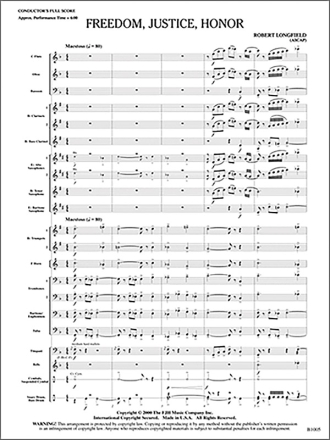 Freedom, Justice, Honor (c/b score) Symphonic wind band