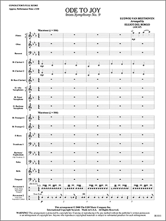 Ode to Joy (c/b score) Symphonic wind band