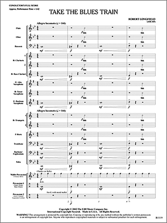 Take the Blues Train (c/b score) Symphonic wind band