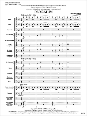 Dedicatum (c/b score) Symphonic wind band