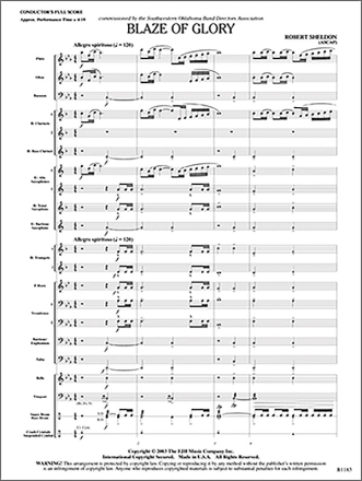 Blaze of Glory (c/b score) Symphonic wind band