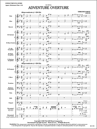 Adventure Overture (c/b score) Symphonic wind band