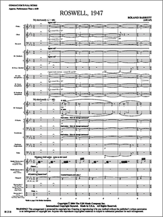 Roswell, 1947 (c/b score) Symphonic wind band