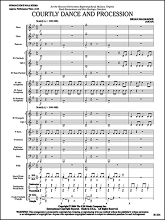 Courtly Dance & Procession (c/b score) Symphonic wind band