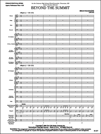 Beyond the Summit (c/b score) Symphonic wind band