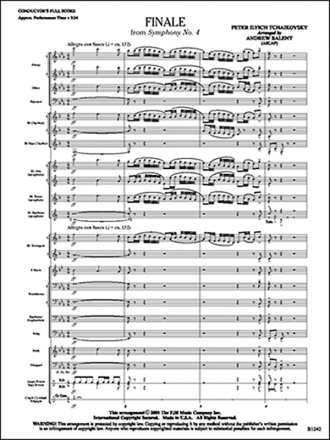 Finale from Symphony No 4 (c/b score) Symphonic wind band