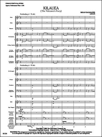 Kilauea: The Volcano's Fury (c/b score) Symphonic wind band