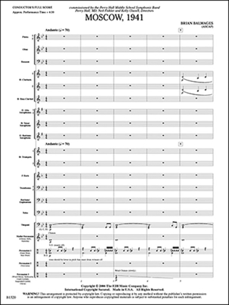 Moscow, 1941 (c/b score) Symphonic wind band