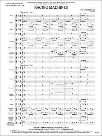 Raging Machines (c/b score) Symphonic wind band