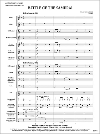 Battle of the Samurai (c/b score) Symphonic wind band