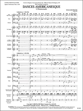 Dances Americanesque (c/b score) Symphonic wind band