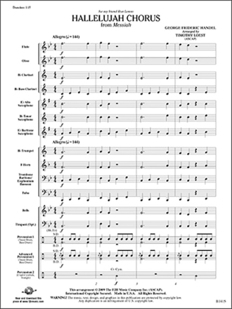 Hallelujah Chorus (c/b score) Symphonic wind band