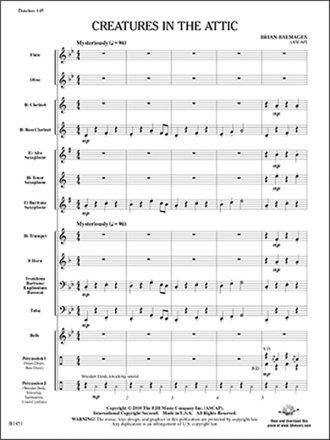 Creatures in the Attic (c/b score) Symphonic wind band