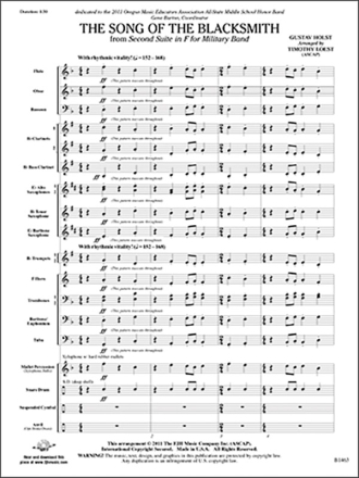 The Song of the Blacksmith (c/b score) Symphonic wind band