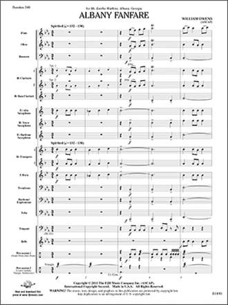 Albany Fanfare (c/b score) Symphonic wind band