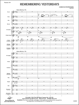 Remembering Yesterdays (c/b score) Symphonic wind band