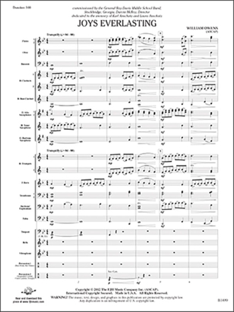 Joys Everlasting (c/b score) Symphonic wind band