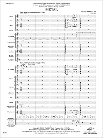 Metal (c/b score) Symphonic wind band