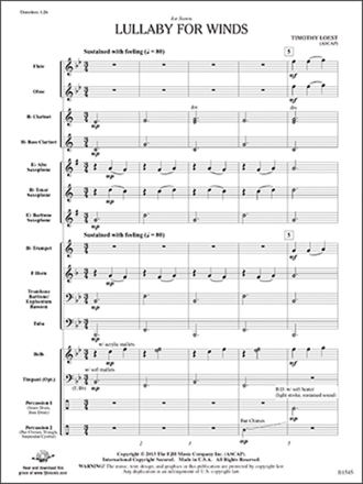 Lullaby for Winds (c/b score) Symphonic wind band