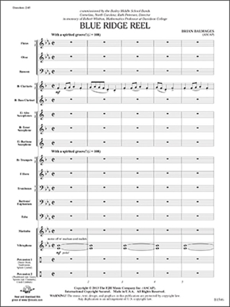 Blue Ridge Reel (c/b score) Symphonic wind band