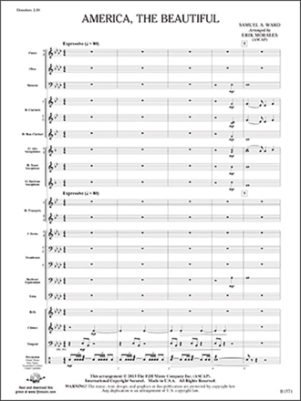 America, The Beautiful (c/b score) Symphonic wind band