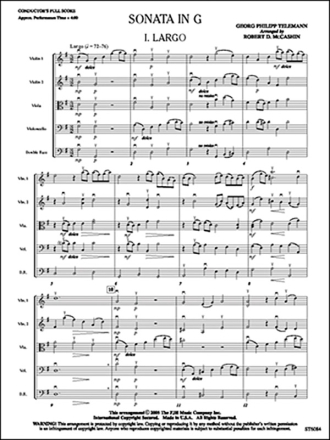 Sonata in G (s/o score) Full Orchestra