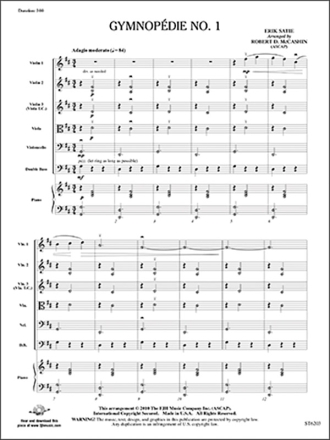 GymnopZdie No 1 (s/o score) Full Orchestra