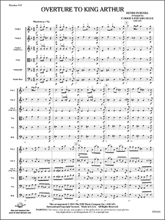 Overture to King Arthur (s/o score) Full Orchestra