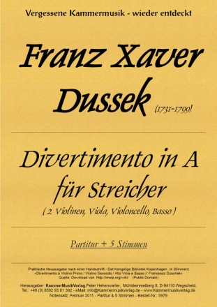 Divertimento in A fr Streicher, A-Dur