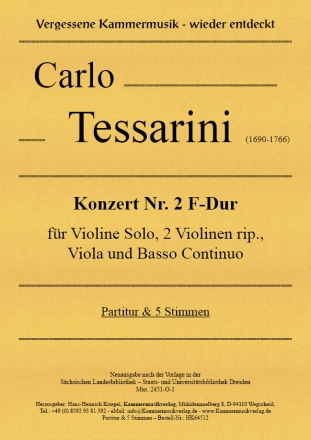 Konzert Nr. 2 F-Dur fr Violine Solo, 2 Violinen rip., Viola und Basso Continuo