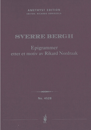 Epigrammer etter et motiv av Rikard Nordraak, String Quartet no. 2 (first print, score & parts) String Orchestra / String Chamber Music Set Score & Parts