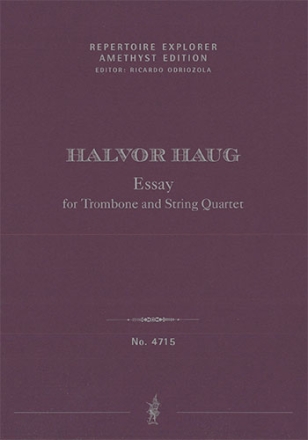 Essay for Alto Trombone and String Quartet (score & parts / first print) Solo Instrument(s) & Orchestra/Chamber Group Set Score & Parts