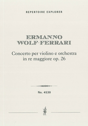 Concerto in re maggiore op. 26 per violino e orchestra Studienpartitur