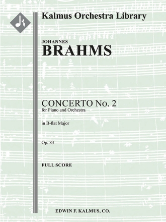 Concerto for Piano No 2 Bb Op 83 (score) Scores