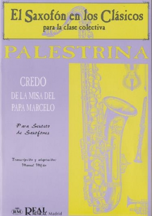 Giovanni Pierluigi da Palestrina, Credo de la Misa del Papa Marcello Saxophone Buch