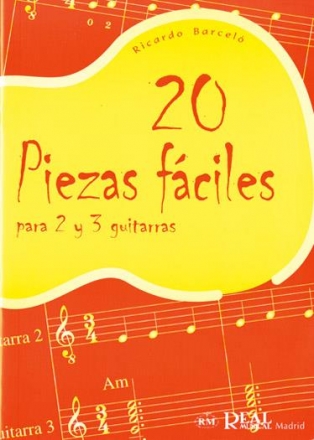 20 Piezas Fciles  para 2 y 3 guitarras partitura