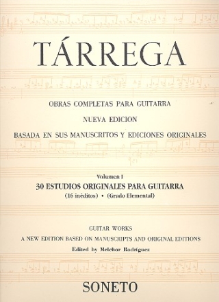 Obras completas para guitarra vol.1 30 Estudios originales grado elemental superior