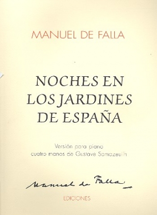 Noches en los Jardines de Espana para piano a 4 manos partitura